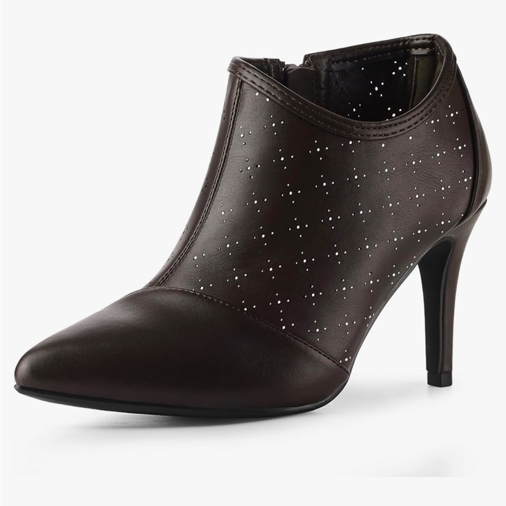 NWT Perphy Cut out Perforated Boots Pointed Toe Stiletto Heels for Women size 8